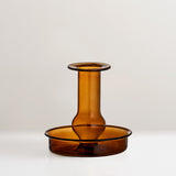 Quinn amber glass candlestick