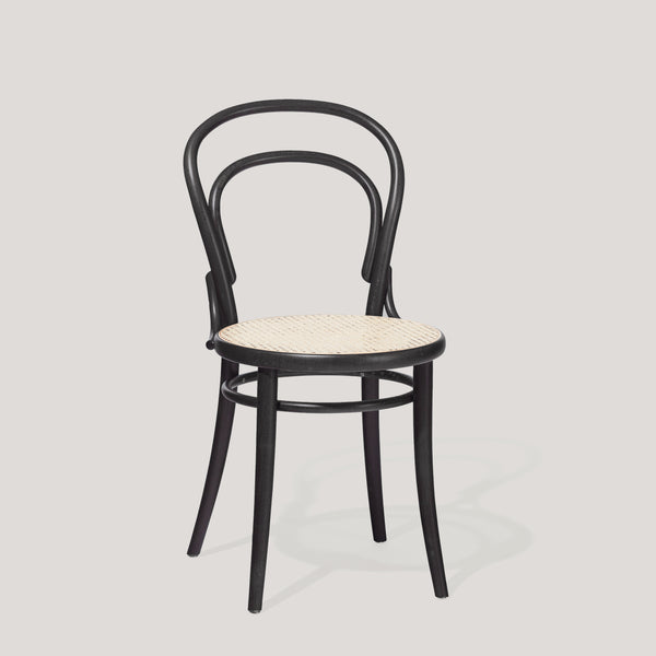 Ton chair 14 black with cane seat