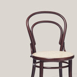 Ton chair 14 brown with cane seat