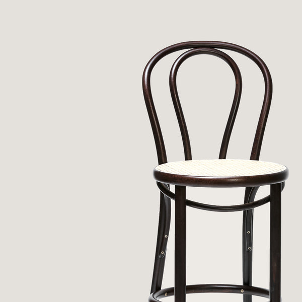 Ton barstool 18 brown with cane seat