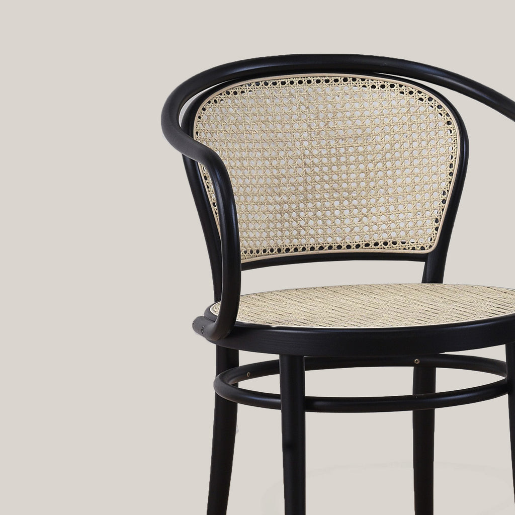 Ton chair 33 black with cane seat and back – ATT PYNTA