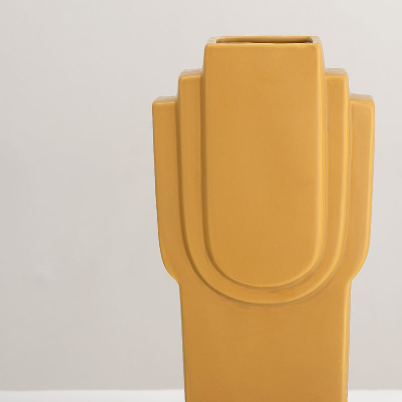 Ata yellow glazed stoneware vase