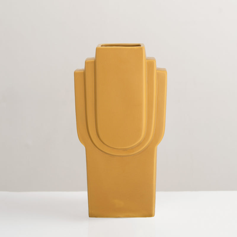 Ata yellow glazed stoneware vase
