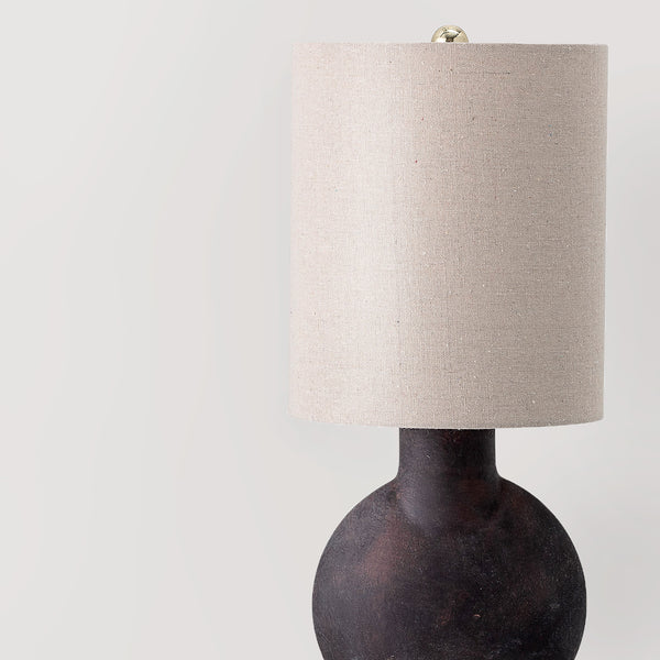 Sergio terracotta table lamp with linen lampshade