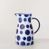 Begonia hand painted blue glazed porcelain jug