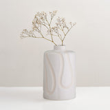 Elice white glazed stoneware vase