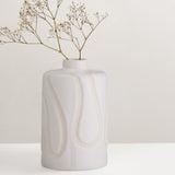 Elice white glazed stoneware vase
