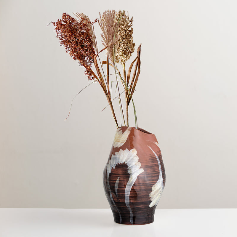 Obsa hand painted large stoneware vase (last 1)