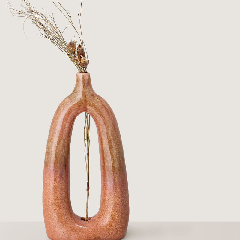 Handcrafted glazed decorative stoneware vase
