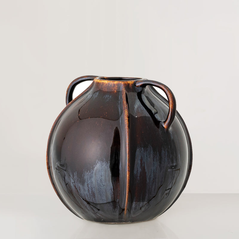 Handcrafted glazed stoneware vase