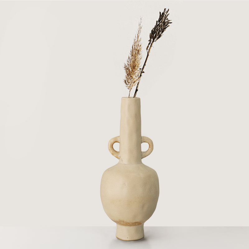Natural glazed stoneware vase