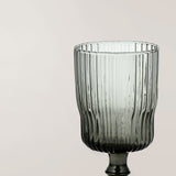 Fali ribbed wine glass - smoke