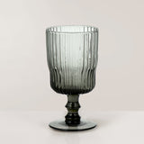 Fali ribbed wine glass - smoke