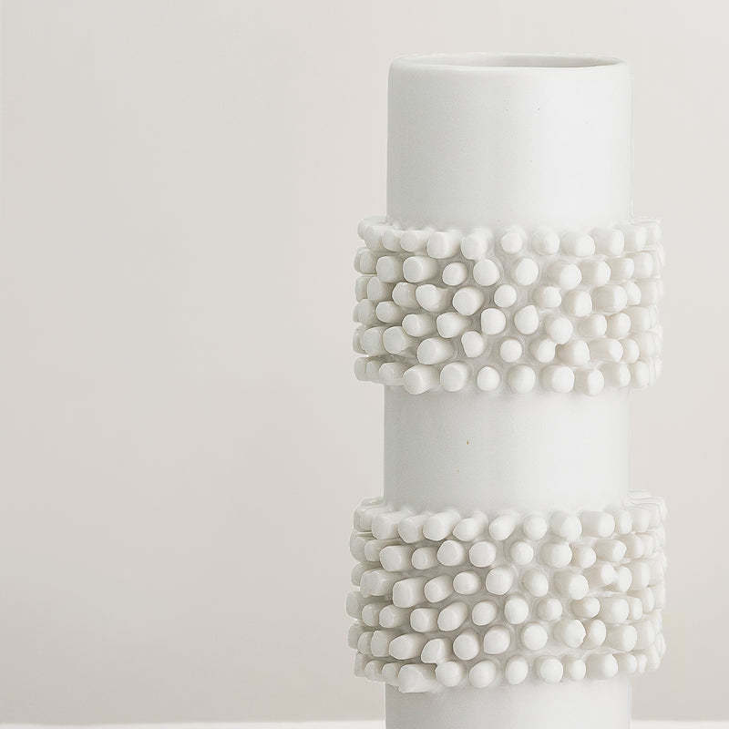 Barrit Handcrafted white glazed stoneware vase
