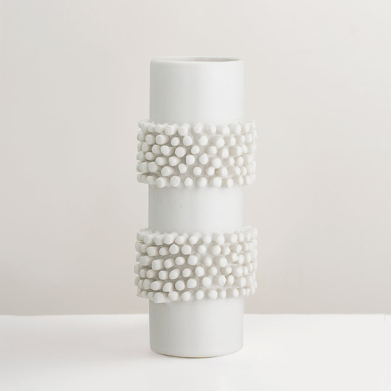 Barrit Handcrafted white glazed stoneware vase