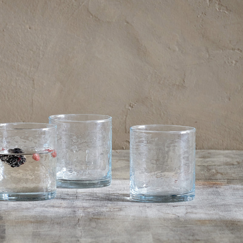 Yala hammered clear glass tumbler