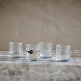 Yala hammered clear glass tumbler - set of 4